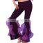 Charming Purple Yoga and Sportwear Ruffled Pands For Lady and Girl