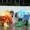 Colorful PE Raincoat Kids with Logo in the Kindergarten