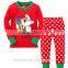Wholesale Children's Boutique Clothing Santa Claus Costume cotton Striped Pajamas set