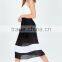 Fashion Pleated Colorblock Midi Skirt/wide Simple Design Skirts 2015