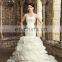 BN82 One Shoulder Lace Appliqued Ruffles Bottom Mermaid Cut Latest Wedding Gown Designs