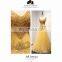 A17AL0007 V-neck Appliques Bead Yellow Colour Party Puffy Prom Dress Evening Gowns