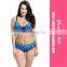 Plus Size Elastic Wave Point Flower Printed High Waist Backless Swimwear Sets Women