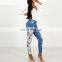 New Blue Lace Cut Out Latest Jeans Tops Girls