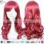 attractive women red highlights curly synthetic hair cosplay anime wigs