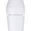 Kate Kasin High Stretchy High Waist Shirred Waist Detail Hips-Wrapped White Pencil Skirt KK000268-2