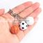 custom sport mini soccer ball keychain basktable keyring 3d mini golf ball keychain for professional game gifts