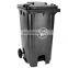 120L HDPE Pedal dustbin two wheeled bin 120L plastic dustbin ZE-120U-1