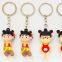 Plastic key ring figure miniature/3cm tall plastic pvc figure key chain