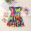Baby Girls Summer Dress Print Rainbow Girls Dress Boutique Children Clothes Kids Party Dress