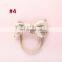 DIY Girl Nylon Hairbands Baby Girl Sweet Flower print bow headwear 4colors