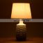new design of rattan pattern ceramic desk lamp for indoor room