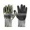 Grey HPPE Cut & Impact Resistant Gloves with Sandy Nitrile Coating on Palm