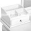 vanity dressing table Square Mirror Makeup Organizer Dressing Table 1 Large Drawer with Sliding Rails White