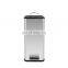 6L Indoor rectangular garbage bin home and office stainless steel recycling foot pedal bin