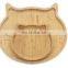 Wholesale Natural Wooden Lion Shape Reusable Bamboo Kids Plate