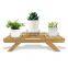 Natual Bamboo Wooden Flower Shelf Rack For Garden