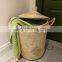 Household Weave Seagrass Laundry Basket Lidded laundry hamper. Boho Storage Basket