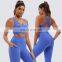 Custom fitness apparel recycled yoga sets for women manufacturer workout activewear female gym fitness set ribbed yoga set women