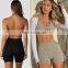 Wholesalers Running Sports Underwear  Plus Size Hot Sexy Custom Halter Neck Backless Sports Bra For Women Top Fitness With Pads