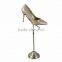 antique brass shoe display, metal shoe display stands