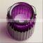 Purple Ribbed Glass Lantern Candle Holders/Glass jar /Candle Jar For Wedding