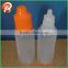 3ml 5ml 10ml 15ml 20ml 30ml 50ml 100ml LDPE e- liquid bottle with short nozzle &childproof cap with triangle sign
