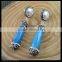 LFD-017E Wholesale Druzy Agate Stone with Pearl Dangle Earring , Pave Rhinestone Crystal Charm Jewelry Earrings