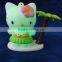 led rubber flashing hello kitty plastic figurine for kids