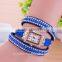 Blueness Quartz Clock Wristwatch Square Rhinestone For Women Luxury Brand Bracelet