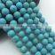 2.0mm Large Hole Hot Selling Round Matte Blue Turqoise Gemstone Loose Beads Approximate 15.5 Inch