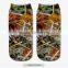 Fashion Children Kids High Quality 3d Digital Full Print Colorful Ankle Socks Sports Unisex Custom Hot Sale Stretch Spandex