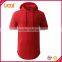 Fashion side zipper longline t shirt men tall t-shirt with hood