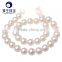 10-11mm high luster round shape white statement necklace of natural fresh water pearl