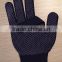 China famous brand Cotton string knitted PVC dotted gloves