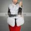 Full Skin Fox Fur Vest / White Color Fur Vest For Women Winter