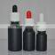 20ml frosted black glass dropper bottle with childproof cap for e-liquid