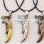 Popular Personality Stainless Steel Bronze Wolf Tooth Pendants Necklace