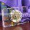 pink clear good quality wholesale crystal desk clock for wedding favor