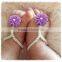 Cotton fabric gemstone flower nude shoes barefoot sandals toe ring anklets for children foot decoration accessories