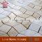 beige white Mixed marble mosaic tiles,natural fossil stone tile