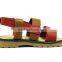 High Quality Brown Crochet Baby Open Sandals with Genuine Leather