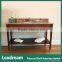 Dark Cherry Solid Wood Hotel Bathroom Vanity With Wooden Shelf