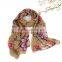 fashion ladies flower polyester scarves