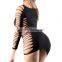 Long Sleeves Low Cut Side Cut Out Sexy Honeymoon Dresses