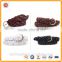 Fashion hand made cheap casual braided white cotton weave ladies dress belt with pu leather