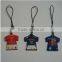 Custom personalized soft pvc mobile keychains
