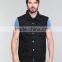 High quality black man denim vest sleeveless jacket rock and punk denim vest (LOTJ278)