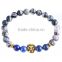 valentine's day gift fake gold lion alloy Lapis lazuli bead bangle Hand catenary smart bracelet beads