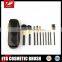 10pcs 100% Nylon Hair Handle Shiny Black Acrylic Handle Travel Make up Brushes